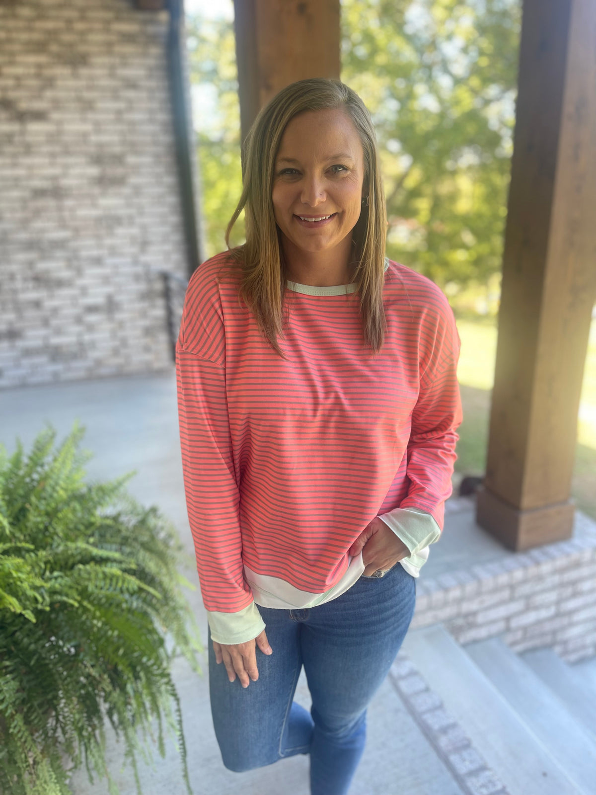 Fall for me stripe Top