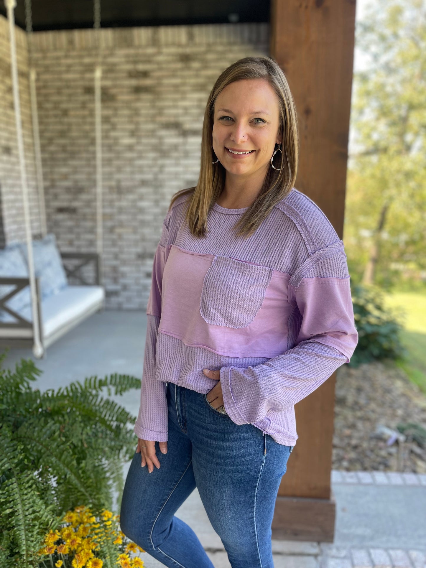 Lavender Waffle Top