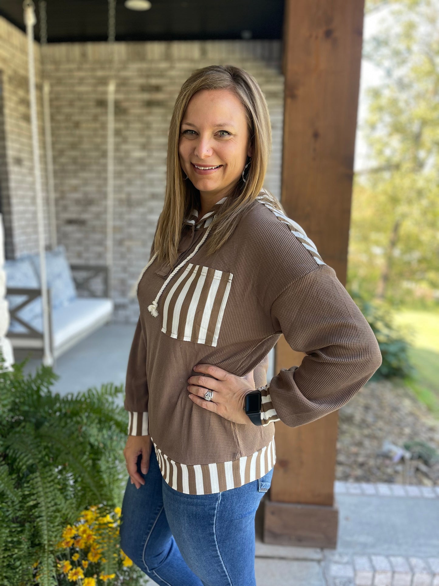 Chocolate stripe hoodie