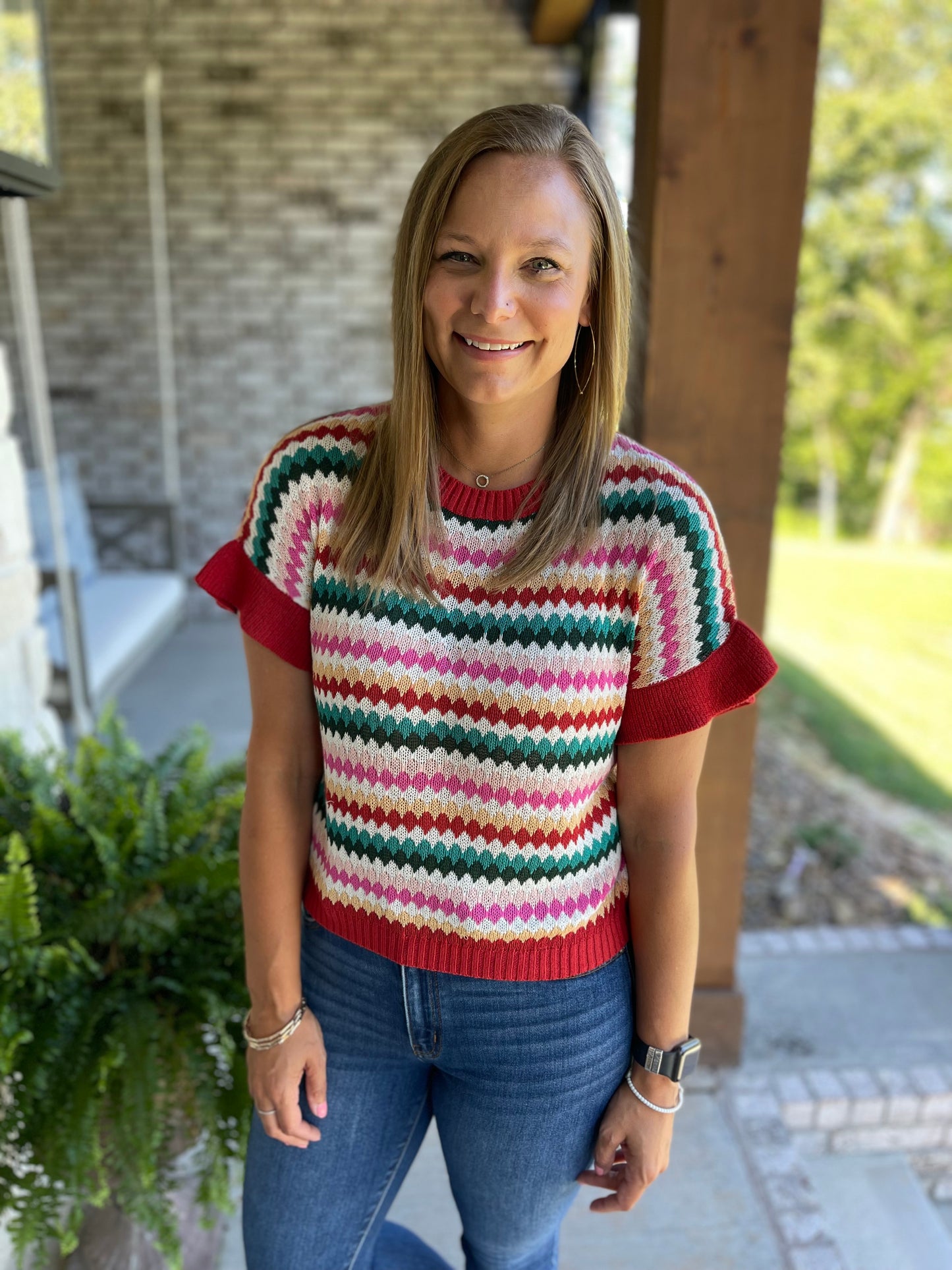 Fiery textured sweater