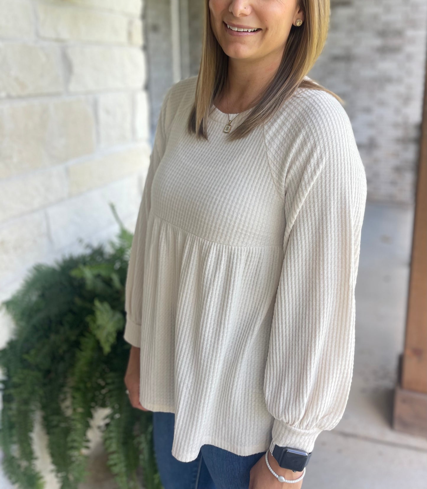 Neutral Babydoll waffle