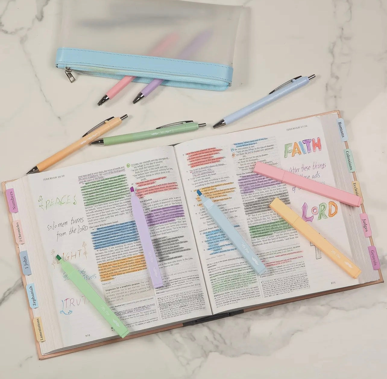 Bible Journaling pen and highlighter set