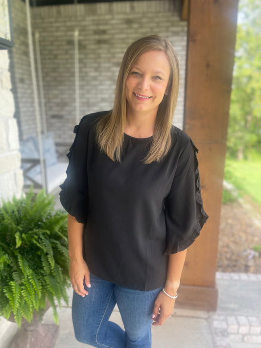 Midnight ruffle top