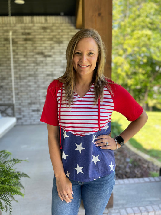 stars and stripes hooded top