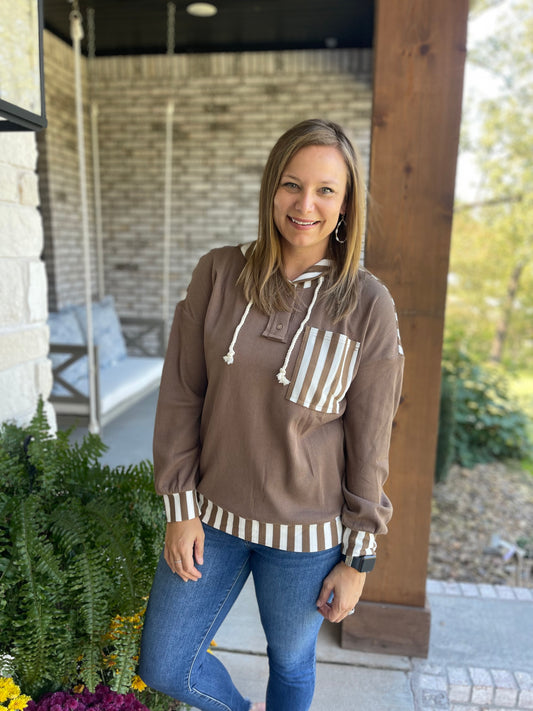 Chocolate stripe hoodie