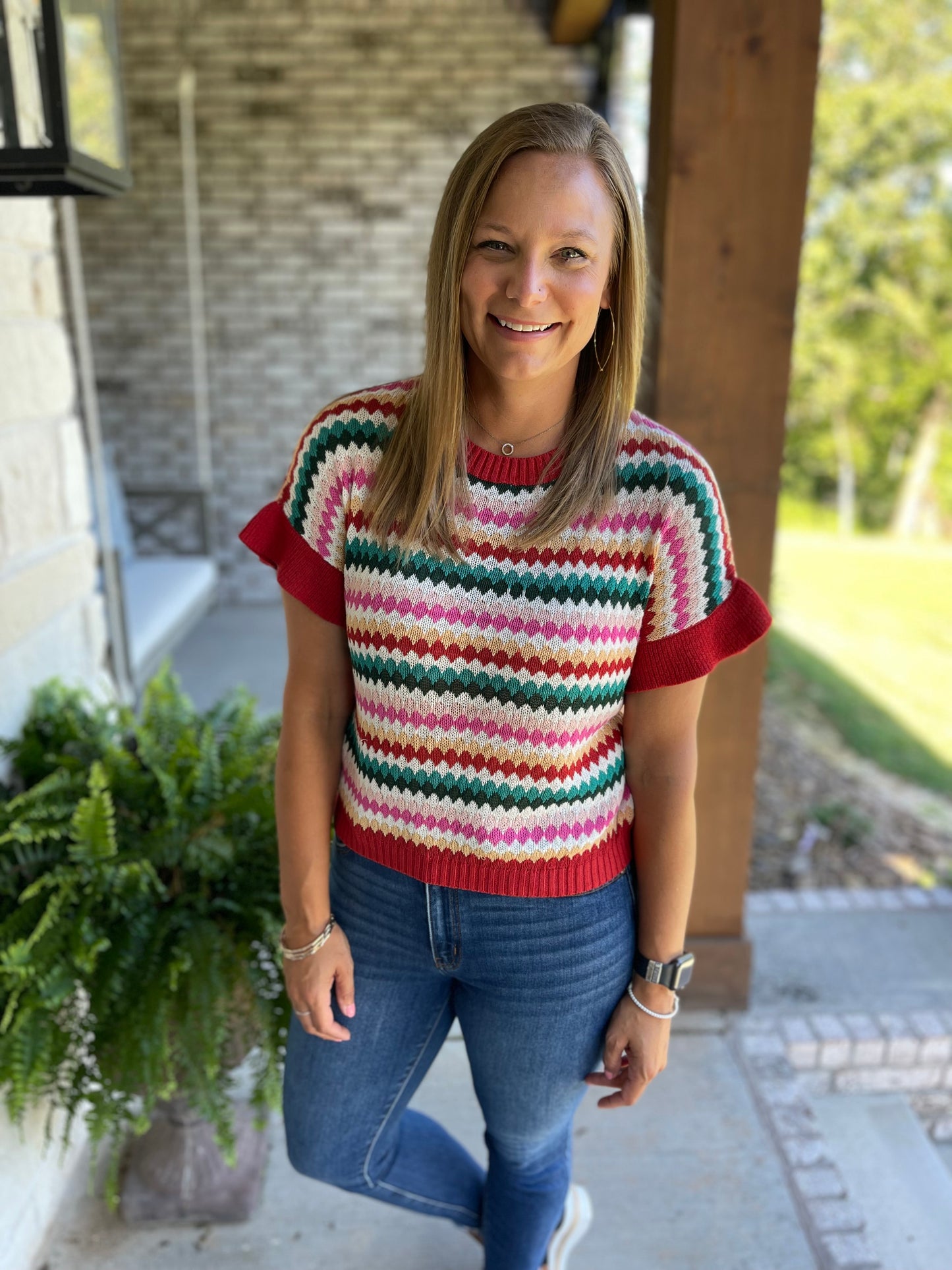 Fiery textured sweater