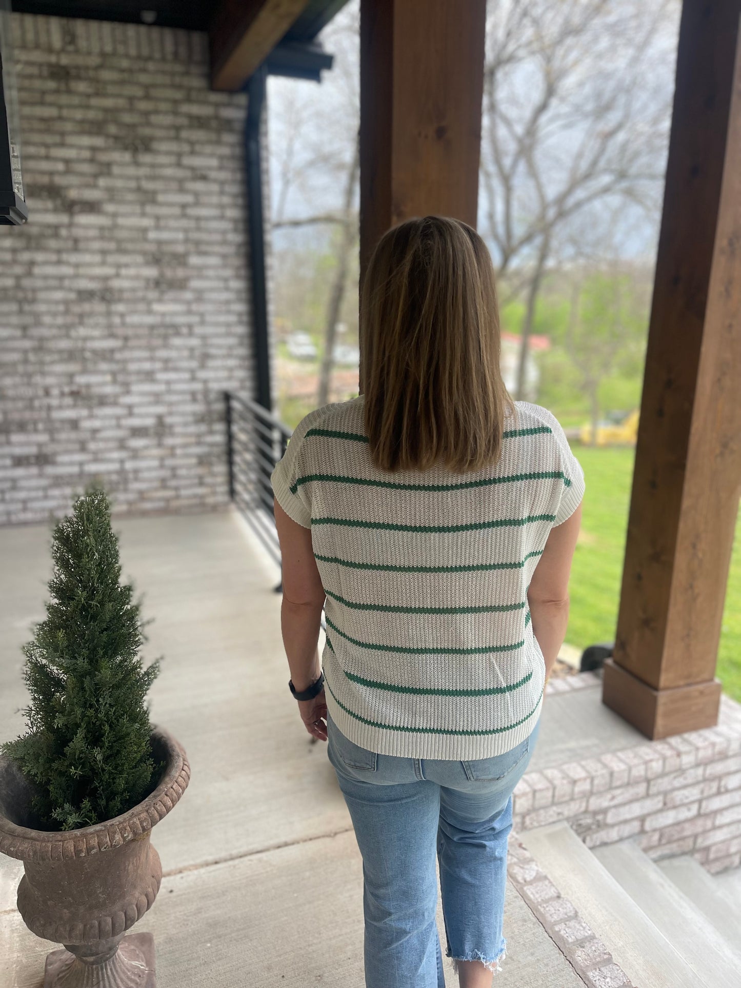 Sage Stripe  sweater