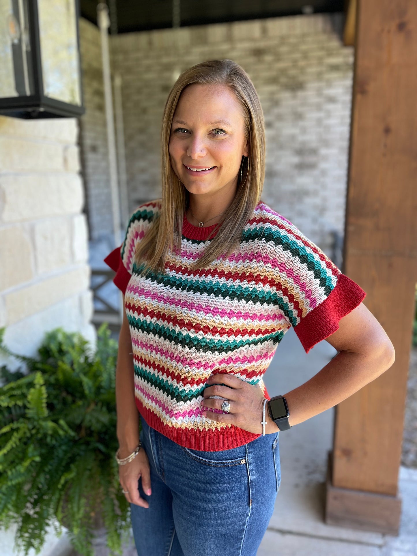 Fiery textured sweater