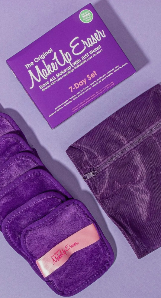 Purple 7 Day set Makeup eraser.