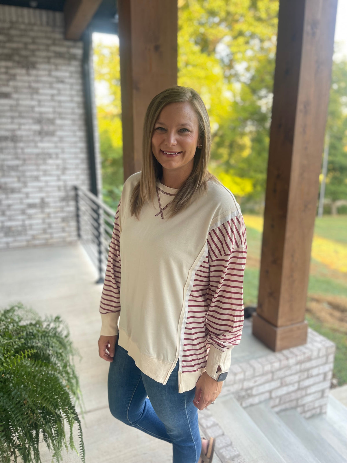 Stripe Patchwork top