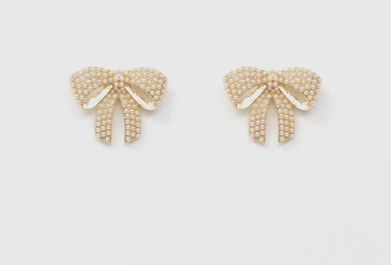 Pearl Bow Earrings