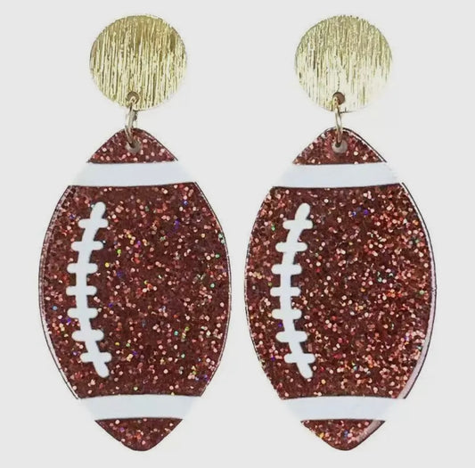 Football glitter earrings