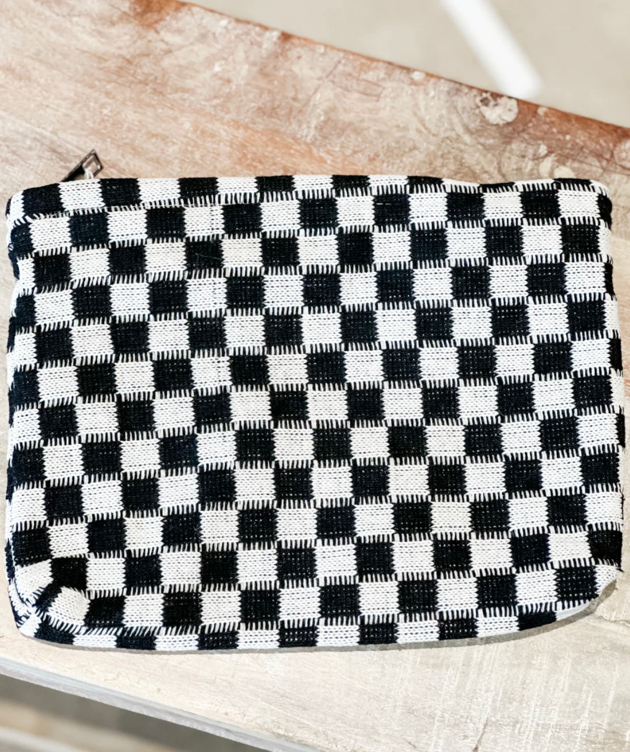 Checkered Cosmetic Pouch