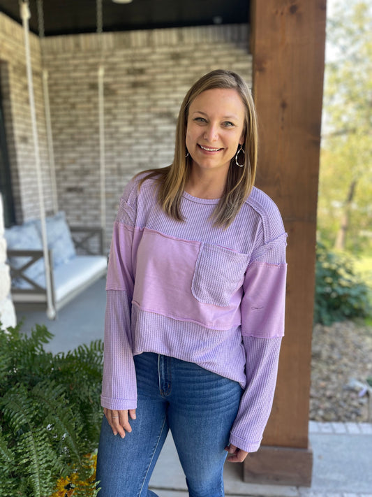 Lavender Waffle Top