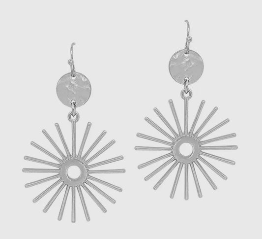 Silver Sun Earrings