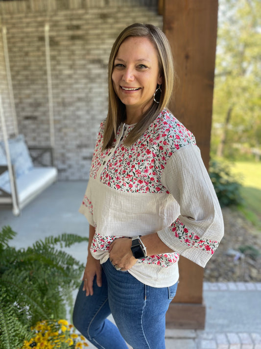 Floral Woven Top