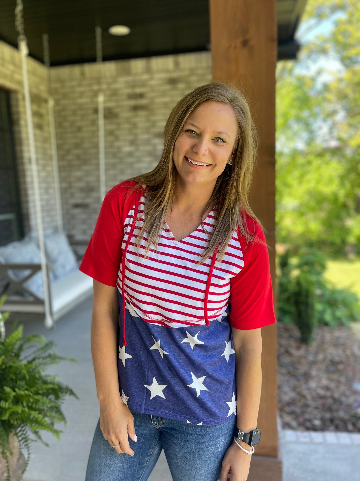 stars and stripes hooded top