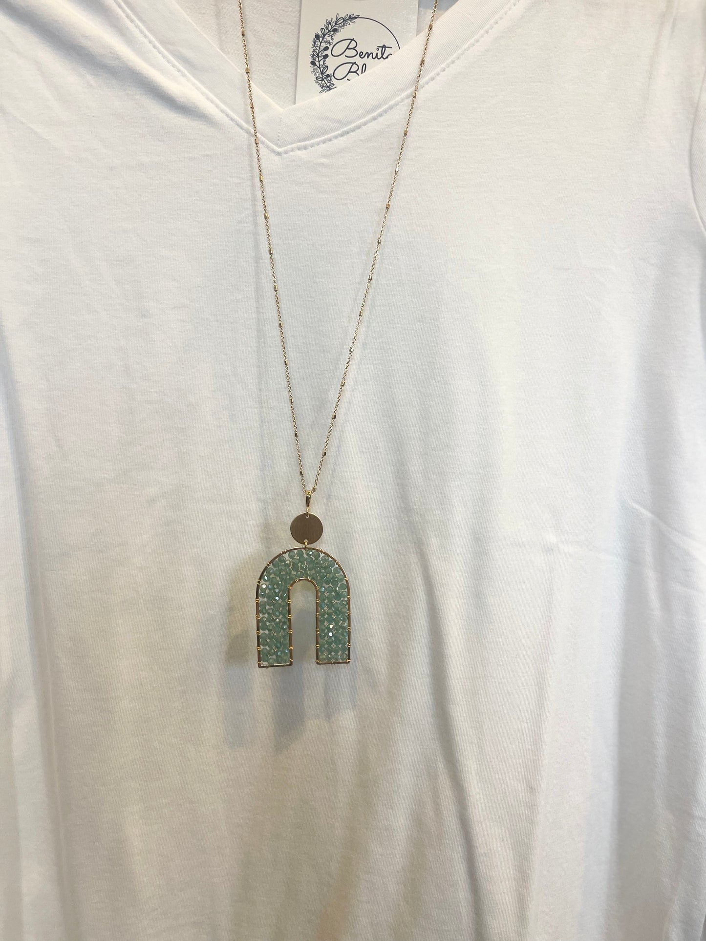 teal macy pendant necklace