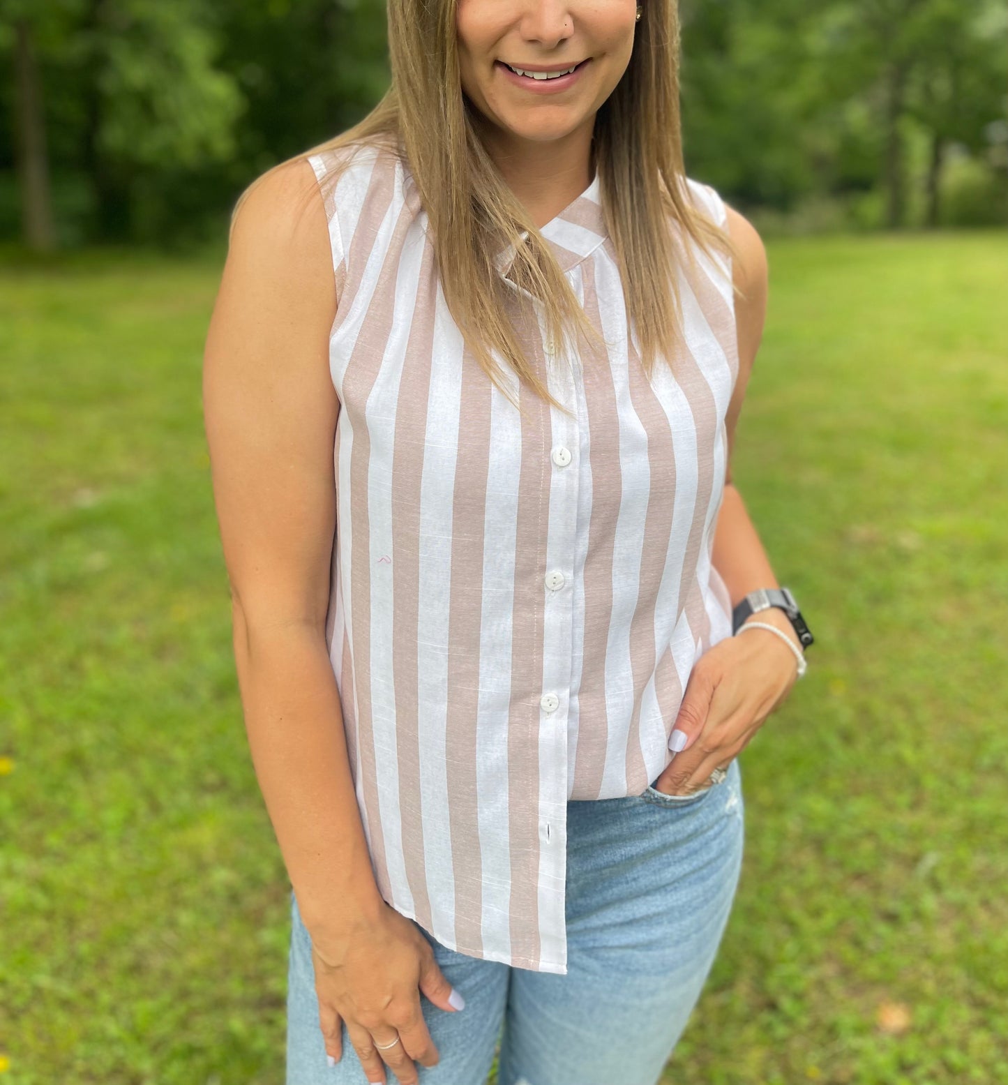 Khaki Cabana Tank