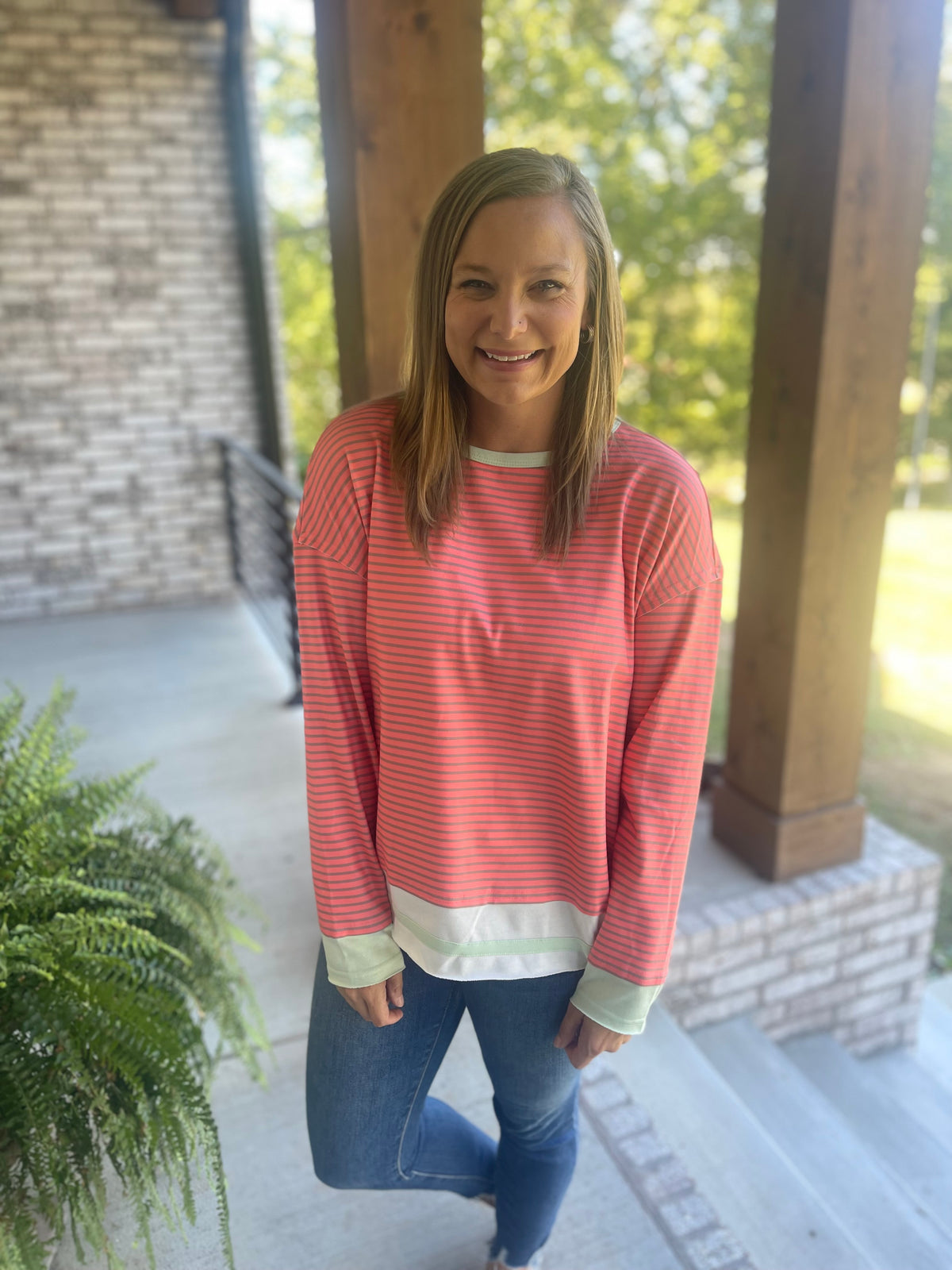 Fall for me stripe Top