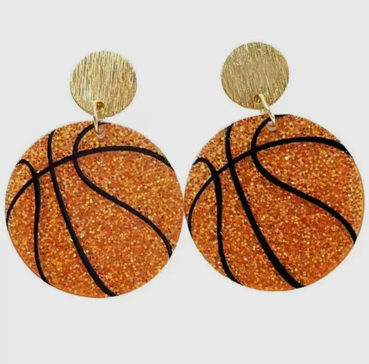 Basketball glitter earrings