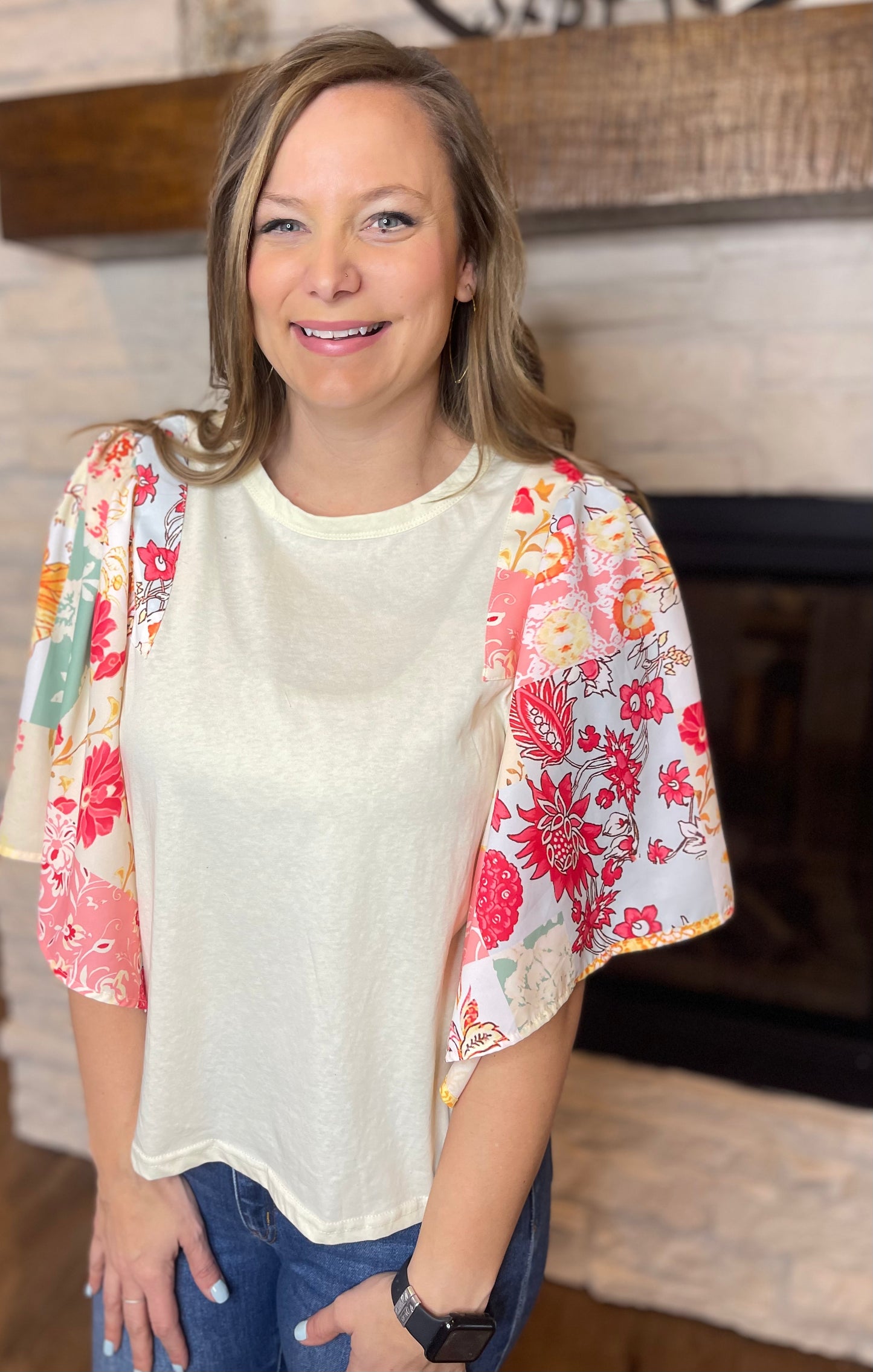 Bohemian floral garden top