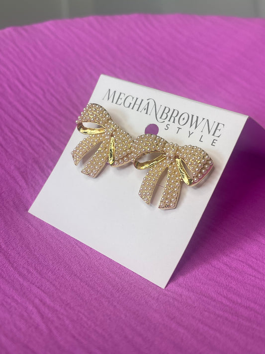 Pearl Bow Earrings