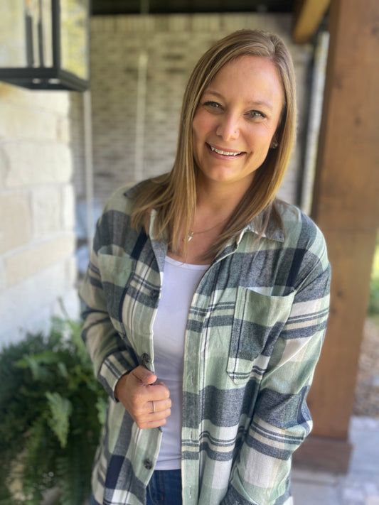 Green Acres Plaid Button Up