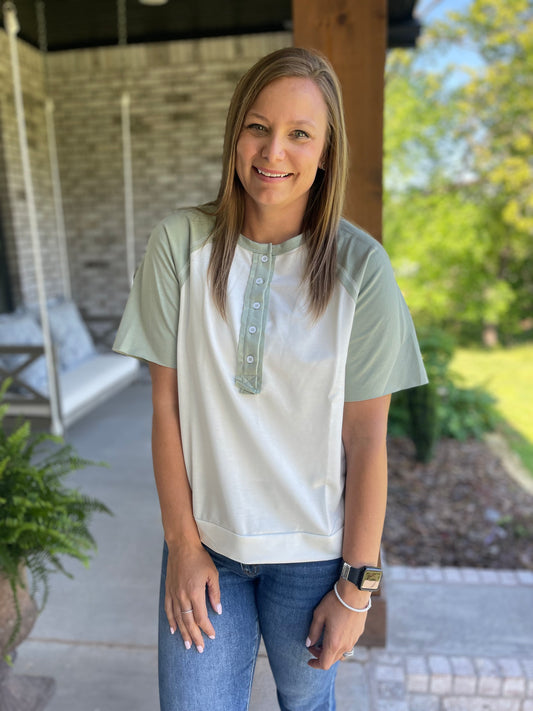 Boyfriend color block Top