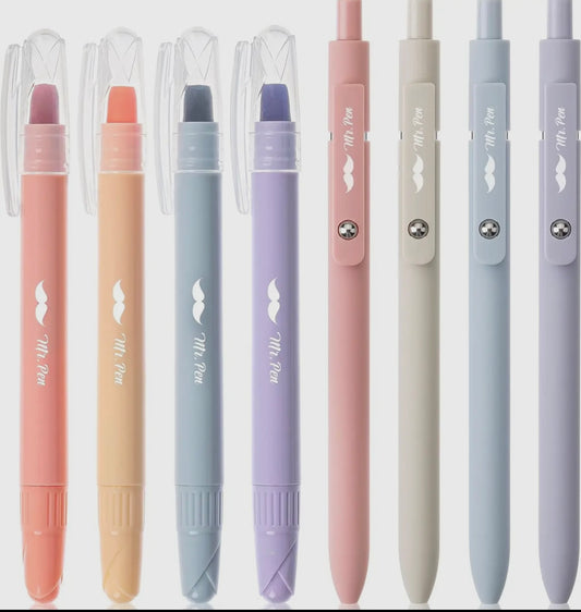 Gel highlighter and pen set