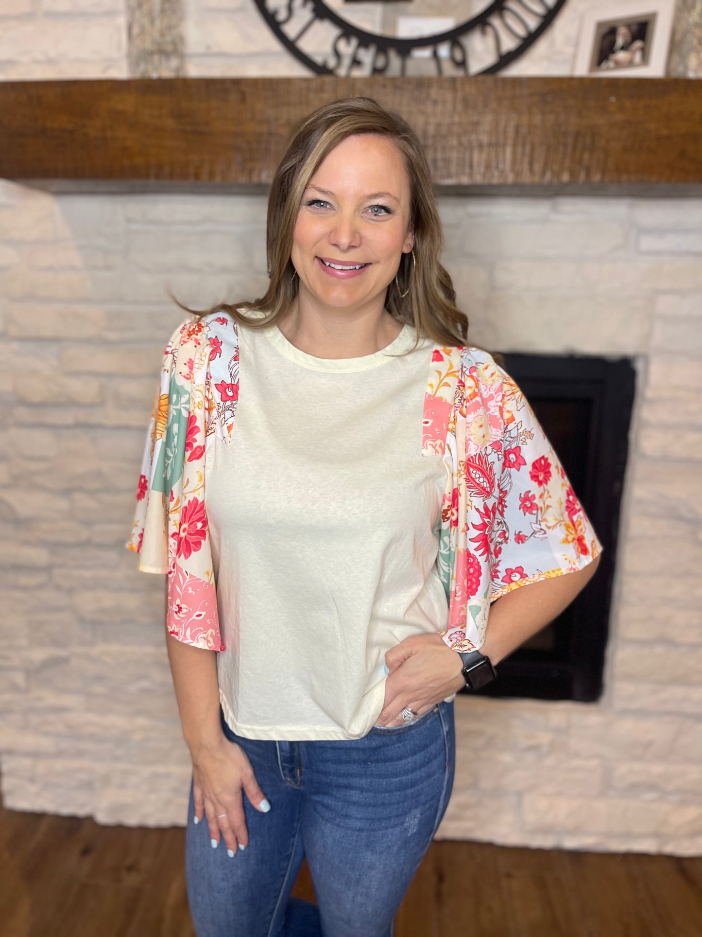 Bohemian floral garden top