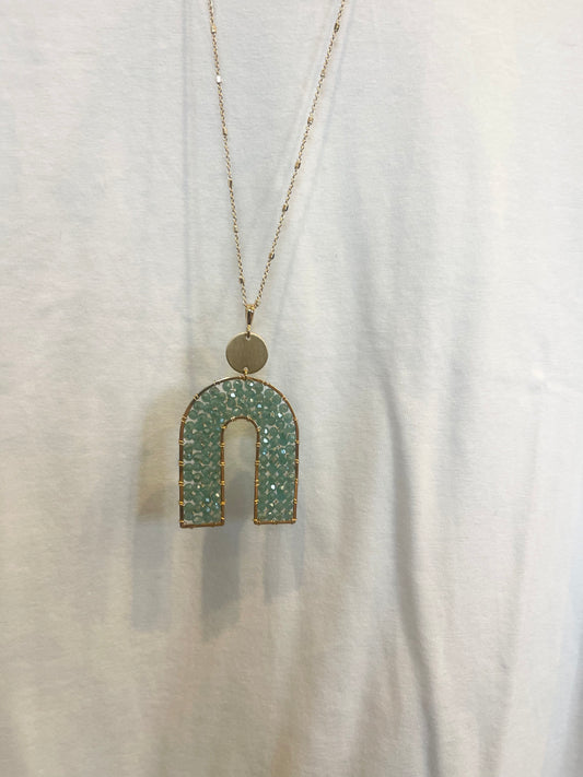 teal macy pendant necklace