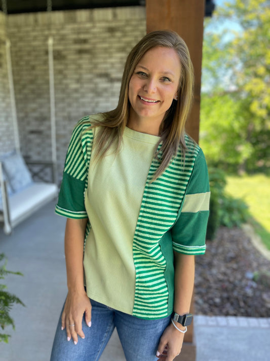 Stripe Clover top