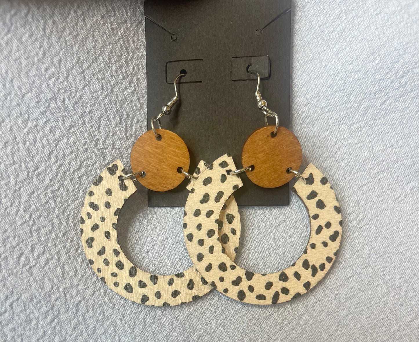Wooden spot earrings