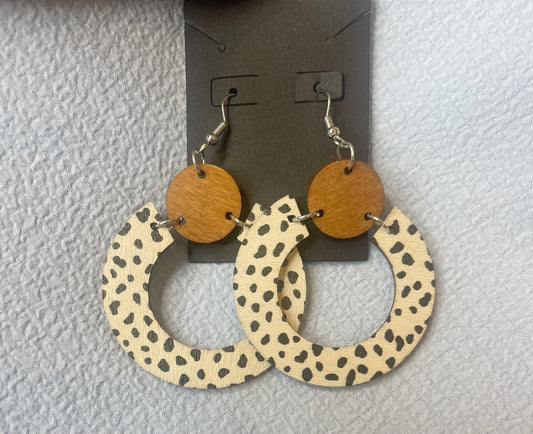 Wooden spot earrings