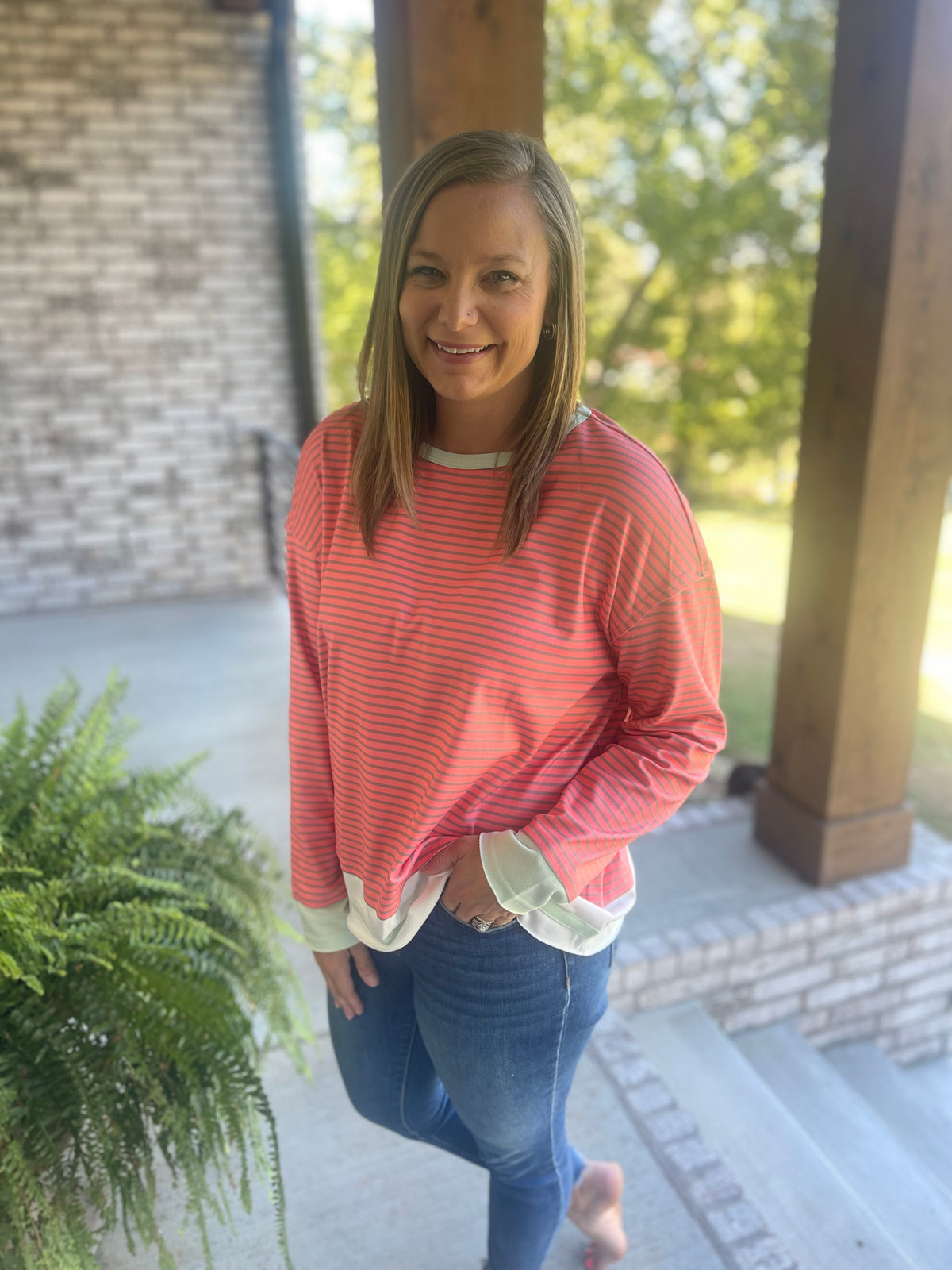 Fall for me stripe Top