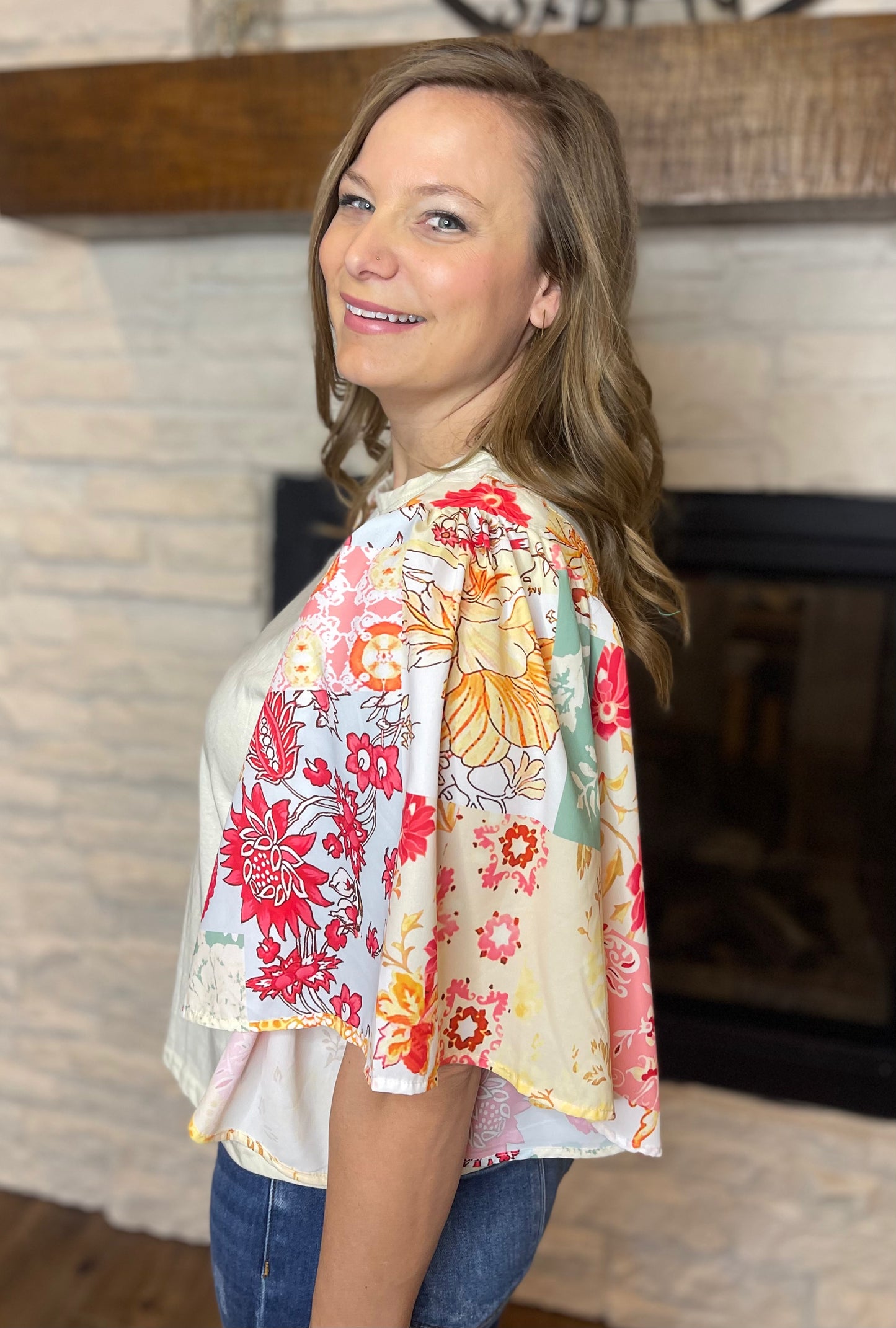 Bohemian floral garden top