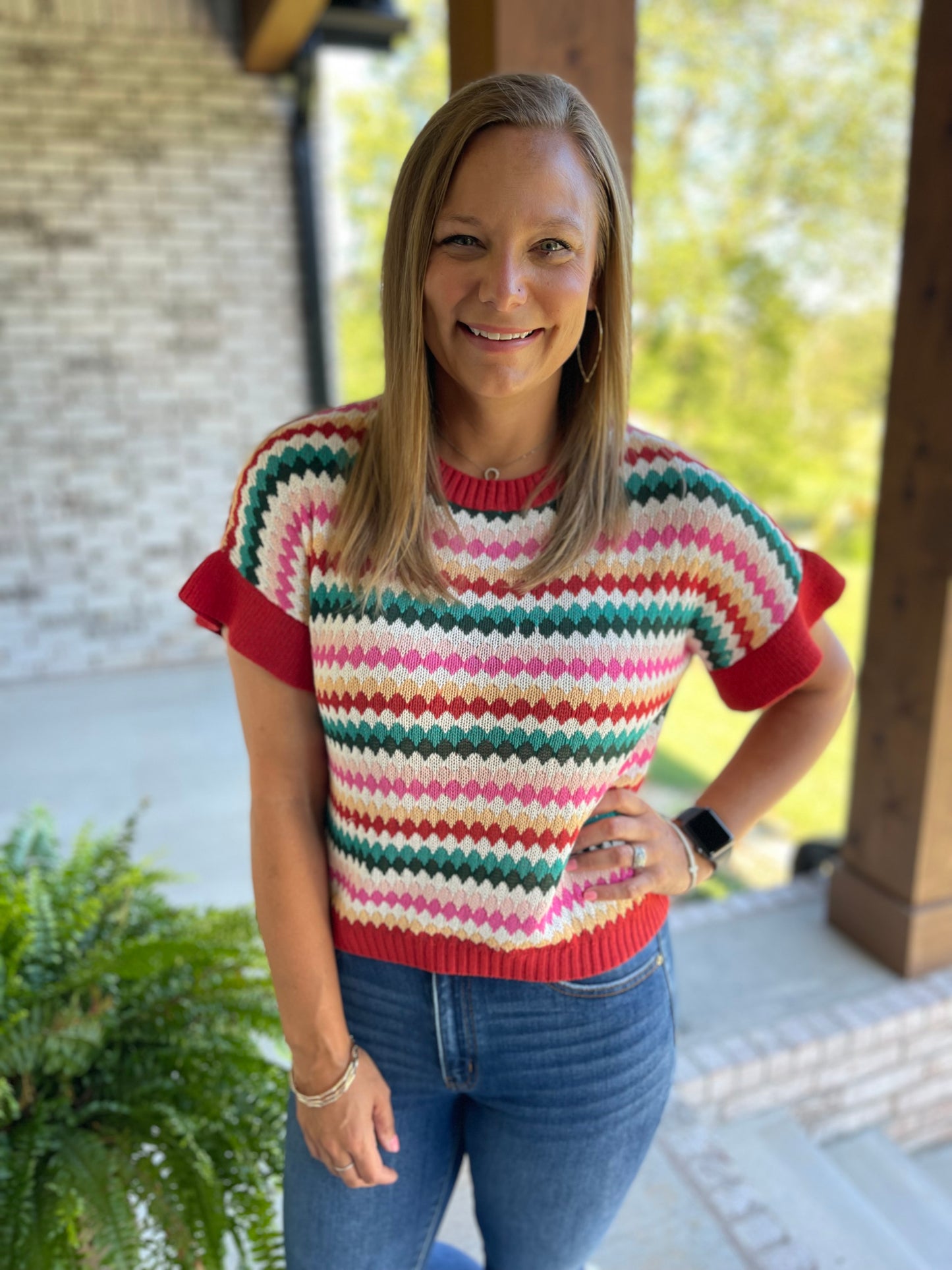 Fiery textured sweater