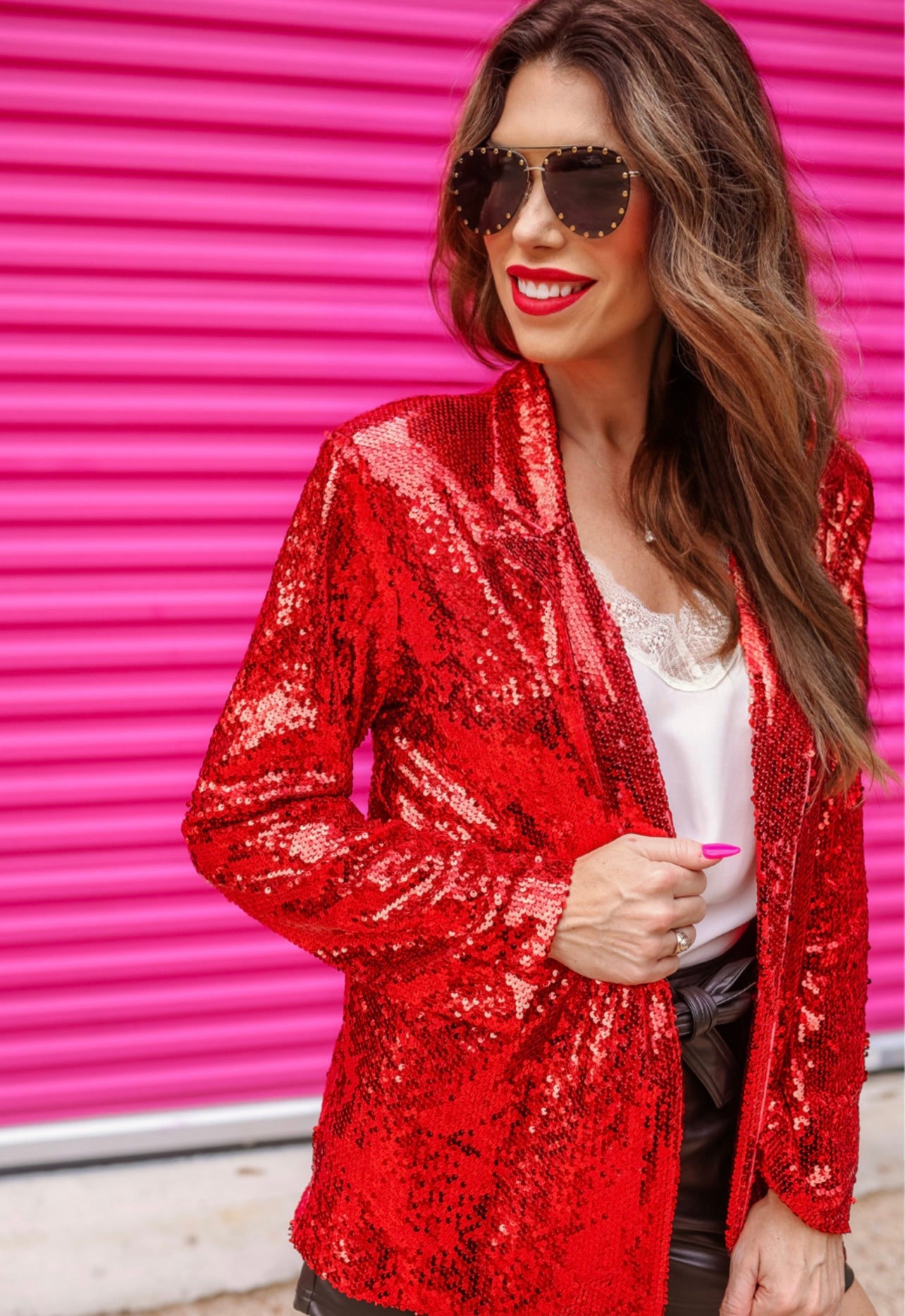 Red Sequin Blazer