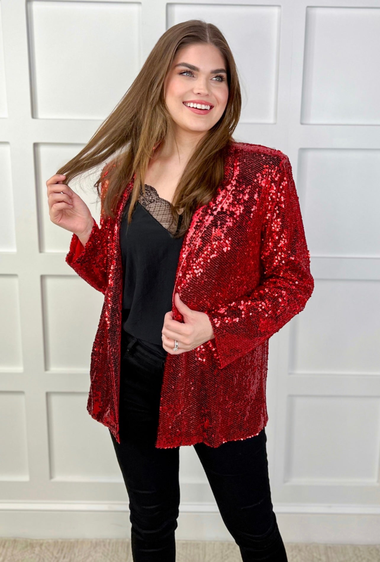 Red Sequin Blazer