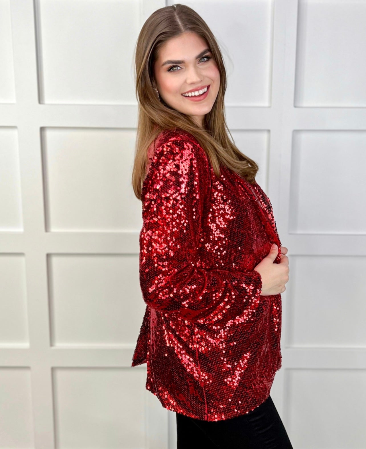 Red Sequin Blazer