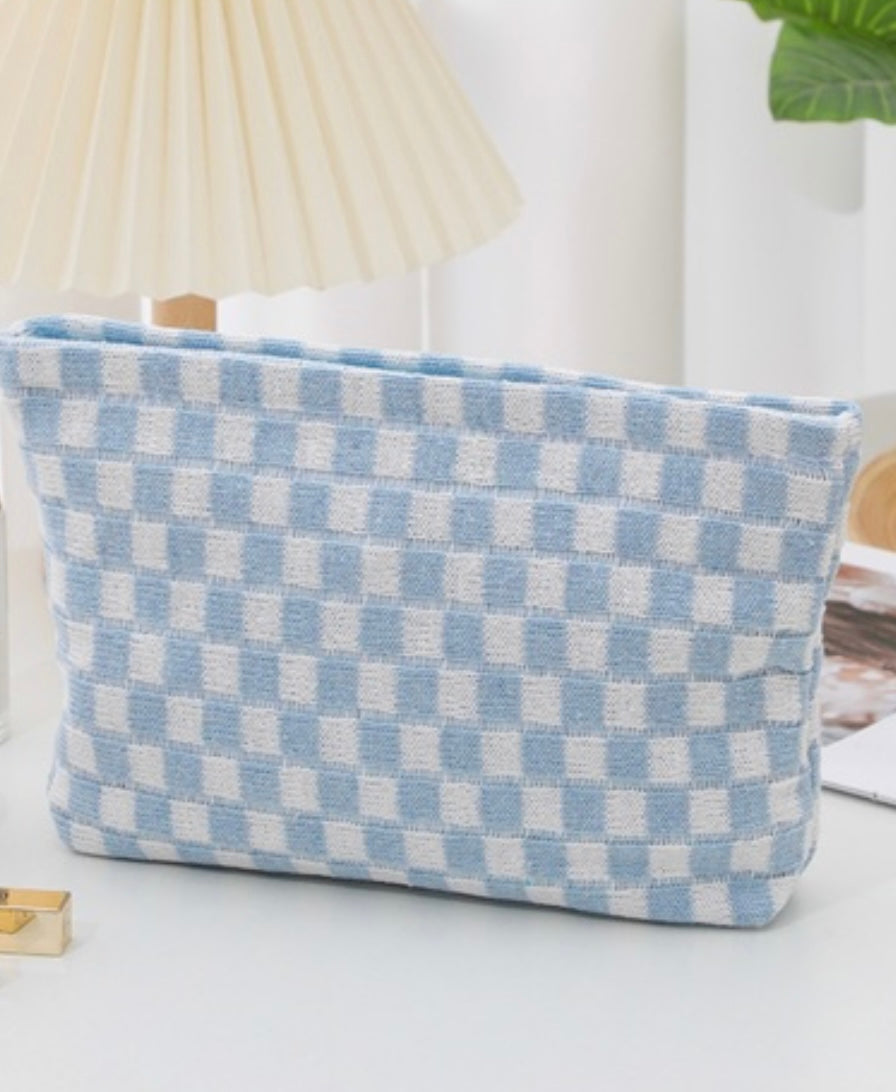 Checkered Cosmetic Pouch