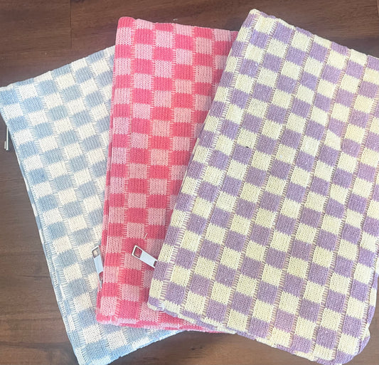 Checkered Cosmetic Pouch